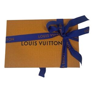 Louis Vuitton Wallet Accessory Gift Storage Empty Box & Ribbon Orange 5.5x3.5x1